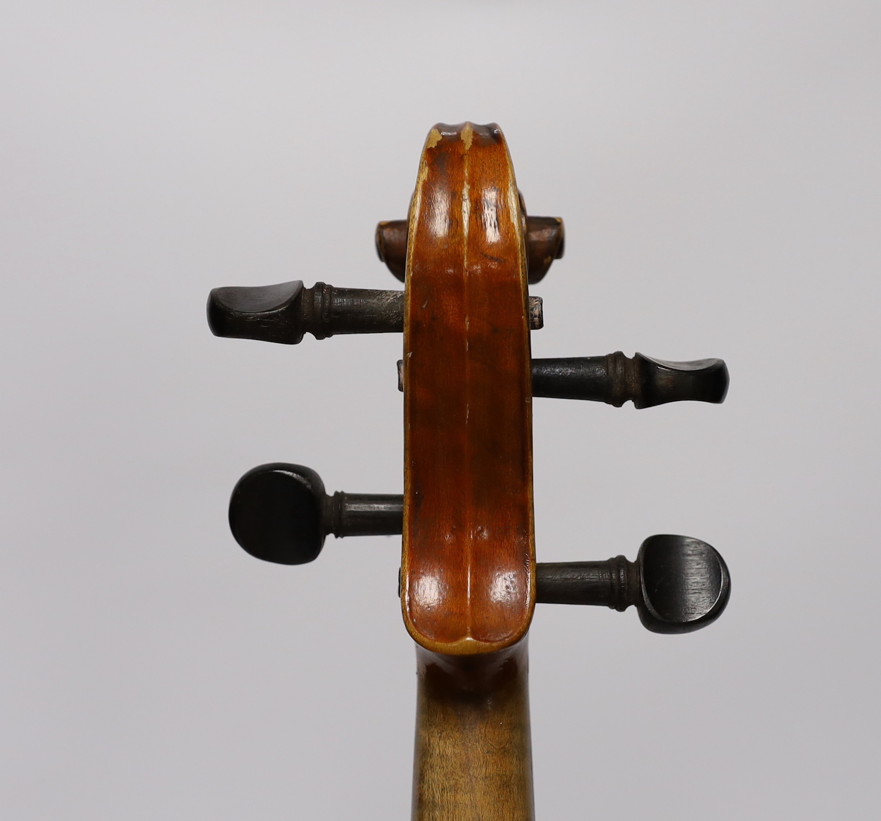 A cased early 20th century French violin, bears Strad label